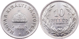 Franz Joseph I., 10 Filler 1909, KB, Kremnitz