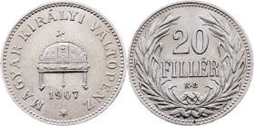 Franz Joseph I., 20 Filler 1907, KB, Kremnitz