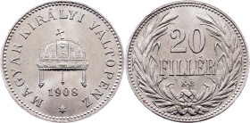 Franz Joseph I., 20 Filler 1908, KB, Kremnitz