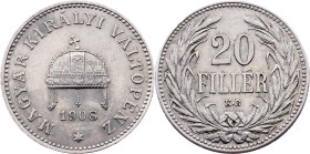 Franz Joseph I., 20 Filler 1908, KB, Kremnitz