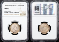 Franz Joseph I., 1 Korona 1893, KB, Kremnitz