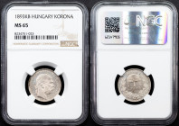 Franz Joseph I., 1 Korona 1893, KB, Kremnitz