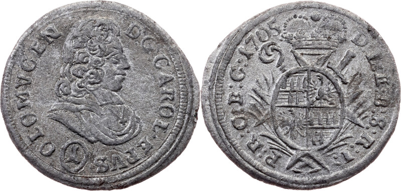 Charles III. Joseph of Lorraine, 1 Kreuzer 1705, Kremsier Category : Houses and ...