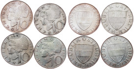 Austria, 10 Schilling 1959, 1966, 1967, 1973, Vienna