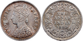 British India, 2 Annas 1889, Bombay