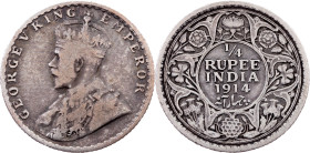 British India, 1/4 Rupee 1914, Bombay