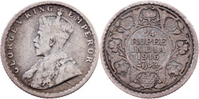 British India, 1/4 Rupee 1916, Calcutta