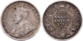 British India, 2 Annas 1917, Calcutta