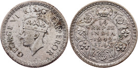 British India, 1/4 Rupee 1942