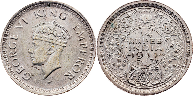 British India, 1/4 Rupee 1944, Bombay, diamond Category : British India
Country...