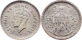 British India, 1/4 Rupee 1944, Bombay, diamond