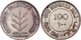 British Palestine, 100 Mils 1927, London