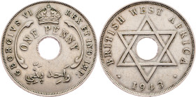 British West Africa, 1 Penny 1943, Heaton