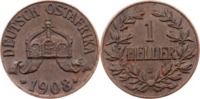 German East Africa, 1 Heller 1908, J, Hamburg