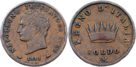 Italy, 1 Soldo 1813, M, Milan