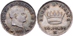 Italy, 10 Soldi 1814, M, Milan