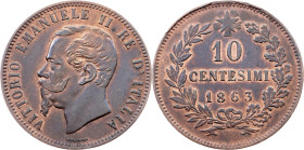 Italy, 10 Centesimi 1863