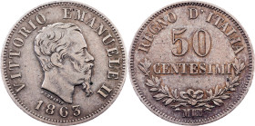 Italy, 50 Centesimi 1863, Milan