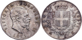 Italy, 5 Lire 1871, Milan