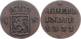 Netherlands East Indies, 1/4 Stuiver 1822, S