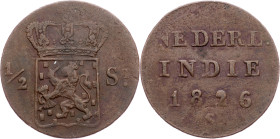 Netherlands East Indies, 1/2 Stuiver 1826, S