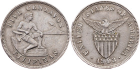 Philippines, 5 Centavos 1903, Philadelphia