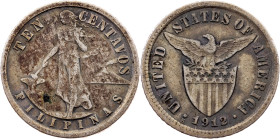 Philippines, 10 Centavos 1912, San Francisco