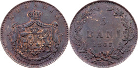 Romania, 5 Bani 1867, WATT & Co
