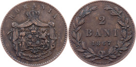 Romania, 2 Bani 1867, Heaton