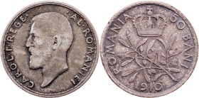 Romania, 50 Bani 1910, Brussels