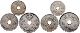 Romania, 5, 10, 20 Bani 1905, 1906