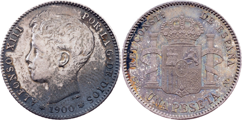 Spain, 1 Peseta 1900, Madrid Category : Spain
Country/Region : Spain
Ruler/Are...