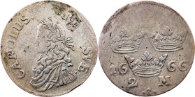 Sweden, 2 Mark 1666, Stockholm