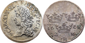 Sweden, 2 Mark 1668, Stockholm