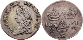 Sweden, 2 Mark 1671, Stockholm
