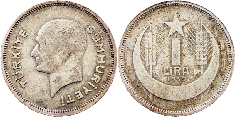 Turkey, 1 Lira 1939, A, Paris Category : Turkey
Country/Region : Turkey
Ruler/...
