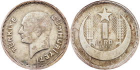 Turkey, 1 Lira 1939, A, Paris