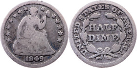 USA, Half Dime 1849, Philadelphia