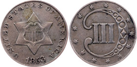 USA, 3 Cents 1853, Philadelphia