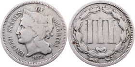 USA, 3 Cents 1868, Philadelphia
