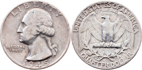 USA, 1/4 Dollar 1945, Philadelphia