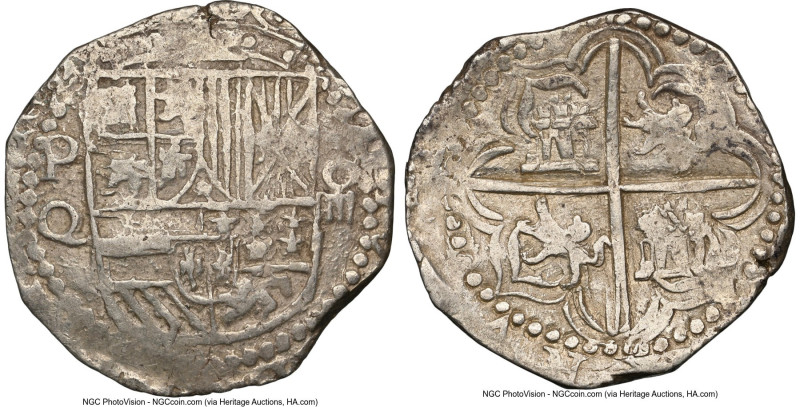 Philip III Cob 4 Reales ND (1612-1616) P-Q AU55 NGC, Potosi mint, KM9, Cal-770. ...