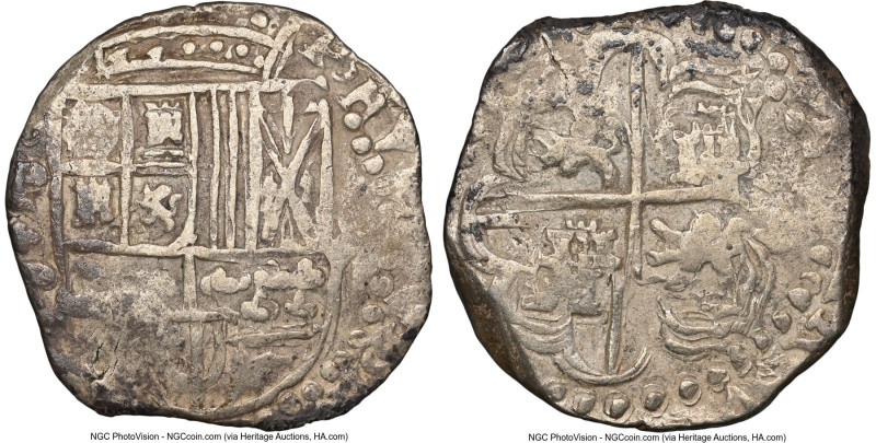 Philip IV Cob 8 Reales ND (1622-1647) P-P XF40 NGC, Potosi mint, Cal-type 327. 2...