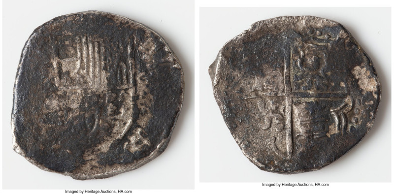 Philip IV "Pipa de Arcilla" Cob 8 Reales ND (1622-1652) XF (Shipwreck Effect), P...
