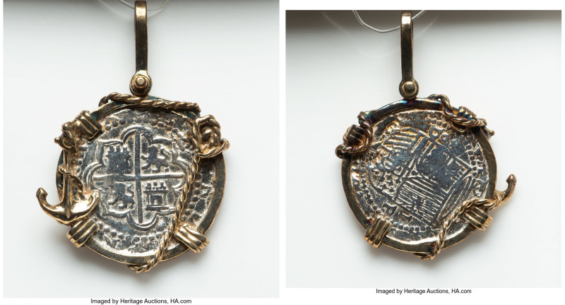 Replica silver 2 Reales Created from Atocha bar pendant, Accompanied by Treasure...
