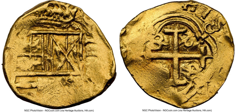 Charles II gold Cob 2 Escudos ND (1667-1699) XF Details (Cleaned) NGC, Santa Fe ...