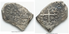 Philip V Klippe 8 Reales 1733 Mo-MF AU (Sea Salvaged), Mexico City mint, KM48, Cal-1430. A popular transitional two-year type from a period where the ...