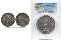 Philip V "Milled" 8 Reales 1732 Mo-F XF Details (Excessive Corrosion) PCGS, Mexico City mint, KM103, Cal-1437. A true survivor from this revolutionary...