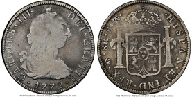 Charles III "Coconut Wreck" 8 Reales 1772 Mo-FM VG Details (Cleaned) NGC, Mexico City mint, KM106.1. Inverted assayer variety. Salvaged from the "Coco...