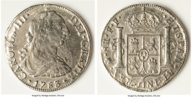 Charles III "El Cazador" 8 Reales 1783 Mo-FF XF (Shipwreck Effect), Mexico City mint, KM106.2. Salvaged from the "El Cazador" (sunk in 1784 off Louisi...